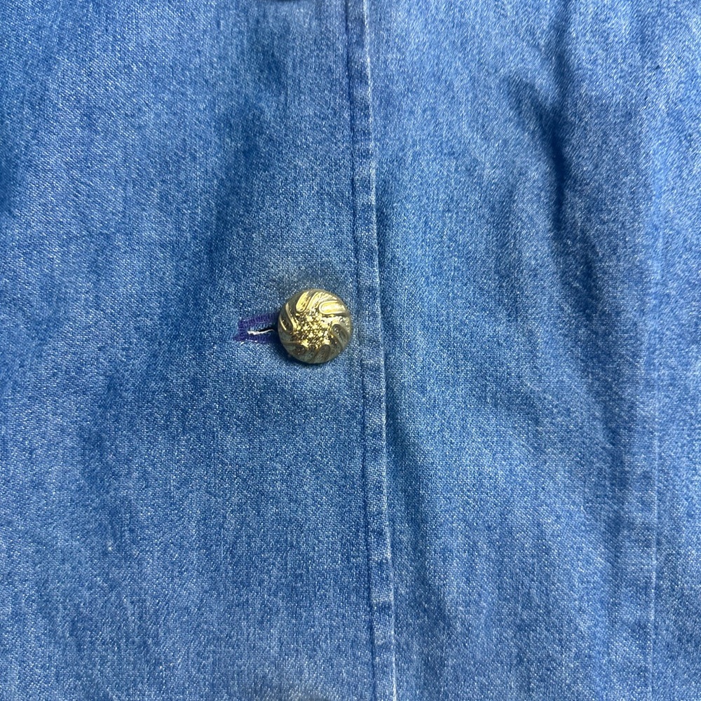 💙✨ Vintage Cropped Denim‎ Jacket Gold Buttons 80s 90s Chic ✨💙 - Picture 5 of 11